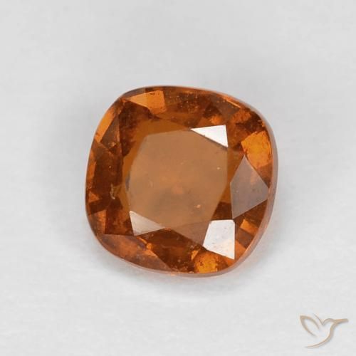 granate hessonita Medium Dark-Orange natural de 1.00 ct, Forma Cojín, VS