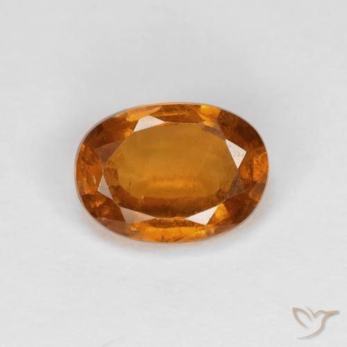 1.26ct Natural Naranja oscuro Granate Hessonita, Ovalada, VS