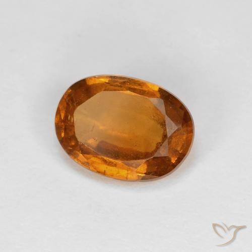 granate hessonita Naranja oscuro natural de 1.26 ct, Ovalada, VS