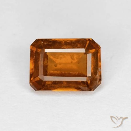 1.27ct Natural Naranja oscuro granate hessonita, corte esmeralda, VS
