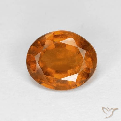 2.07ct Natural Naranja amarillento Granate Hessonita, Ovalada, VS