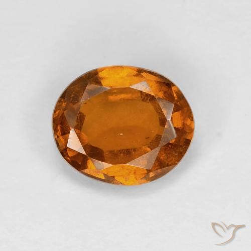 1.59ct Natural Naranja oscuro Granate Hessonita, Ovalada, VS