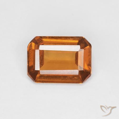 0.97ct Natural Naranja medio granate hessonita, corte esmeralda, VVS-VS