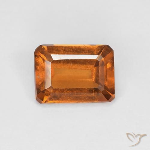 1.08ct Natural Naranja amarillento granate hessonita, corte esmeralda, VVS-VS