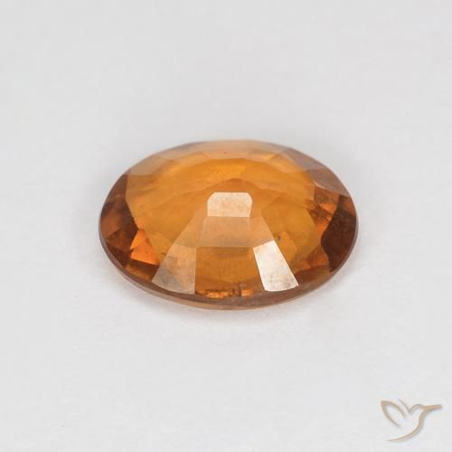 granate hessonita Naranja marrón natural de 1.11 ct, Ovalada, VVS-VS