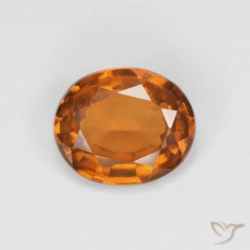 1.32ct Natural Naranja oscuro Granate Hessonita, Ovalada, VVS-VS