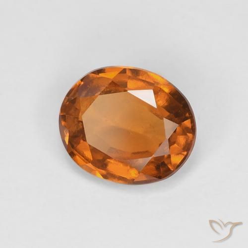 granate hessonita Naranja oscuro natural de 1.32 ct, Ovalada, VVS-VS