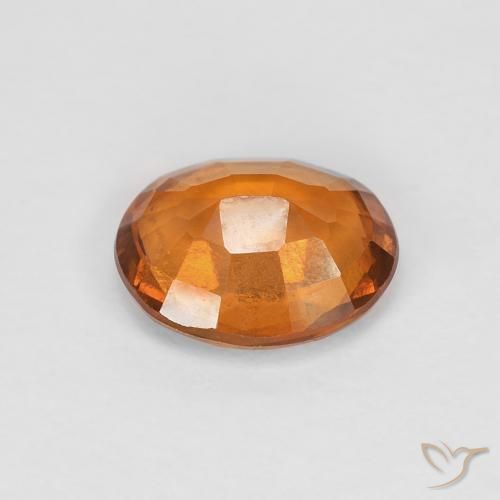 granate hessonita Naranja oscuro natural de 1.32 ct, Ovalada, VVS-VS
