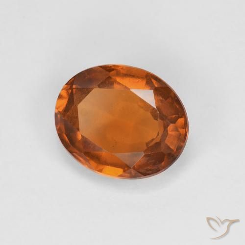 granate hessonita Naranja oscuro natural de 1.81 ct, Ovalada, VVS-VS
