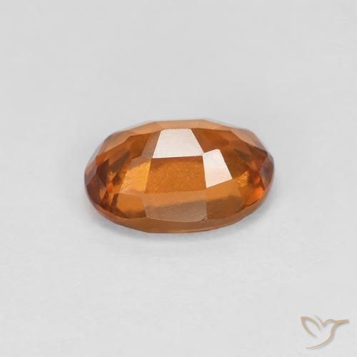 granate hessonita Naranja oscuro natural de 1.27 ct, Ovalada, VVS-VS