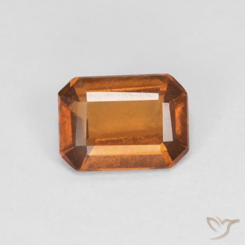 0.99ct Natural Naranja oscuro granate hessonita, corte esmeralda, VS