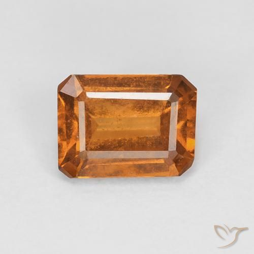 1.10ct Natural Naranja oscuro granate hessonita, corte esmeralda, VS