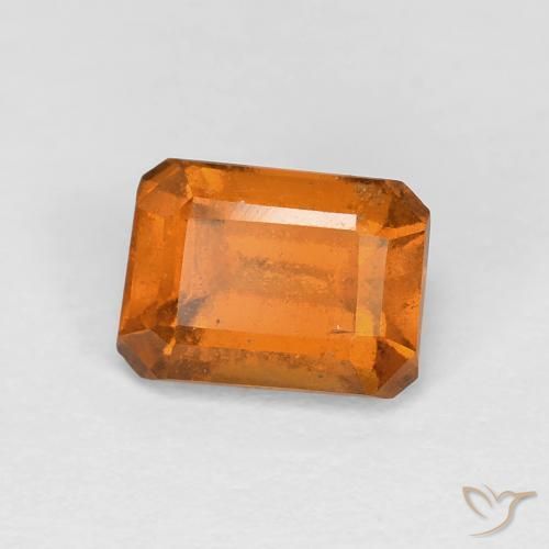 1.41ct Natural Naranja medio granate hessonita, corte esmeralda, VVS-VS