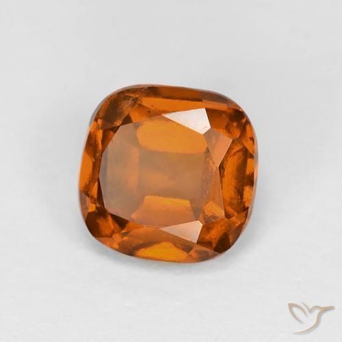 granate hessonita Naranja oscuro natural de 1.17 ct, Forma Cojín, VS