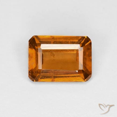 1.02ct Natural Naranja medio granate hessonita, corte esmeralda, VS