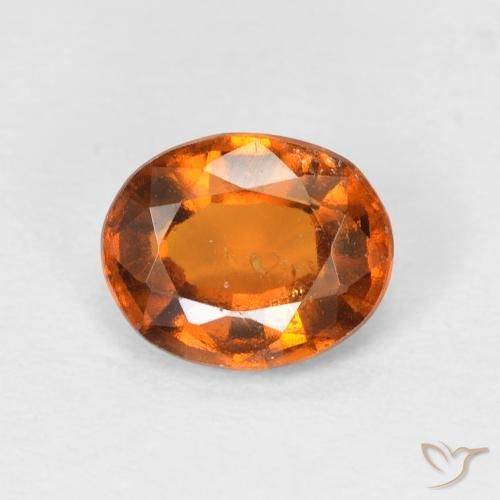 1.38ct Natural Naranja amarillento Granate Hessonita, Ovalada, VS