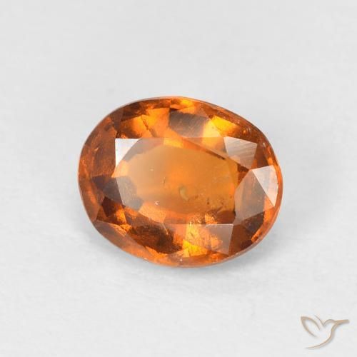 granate hessonita Naranja amarillento natural de 1.38 ct, Ovalada, VS