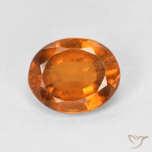 1.72ct Natural Naranja oscuro Granate Hessonita, Ovalada, VS