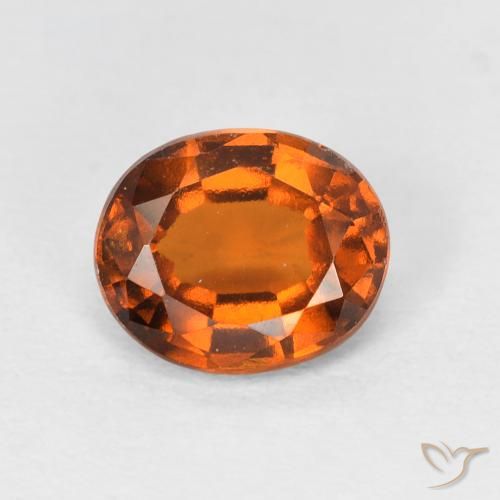 1.60ct Natural Naranja oscuro Granate Hessonita, Ovalada, VS