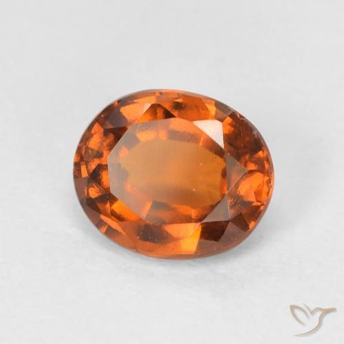 granate hessonita Naranja oscuro natural de 1.60 ct, Ovalada, VS