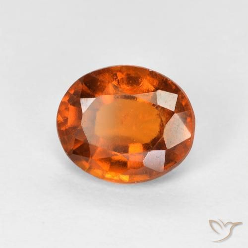 granate hessonita Naranja medio natural de 1.41 ct, Ovalada, VS