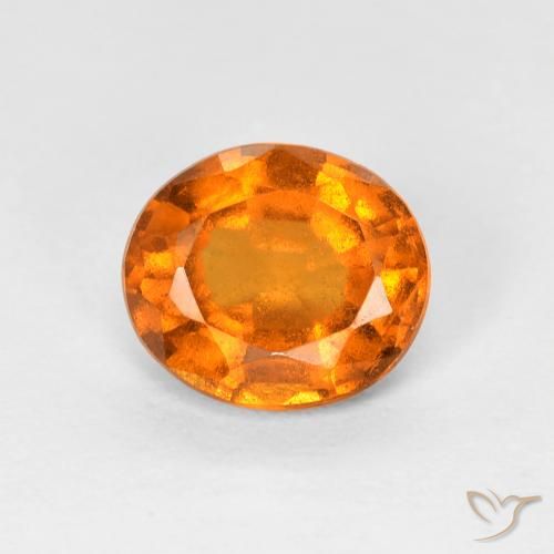 1.32ct Natural Ámbar naranja Granate Hessonita, Ovalada, VS