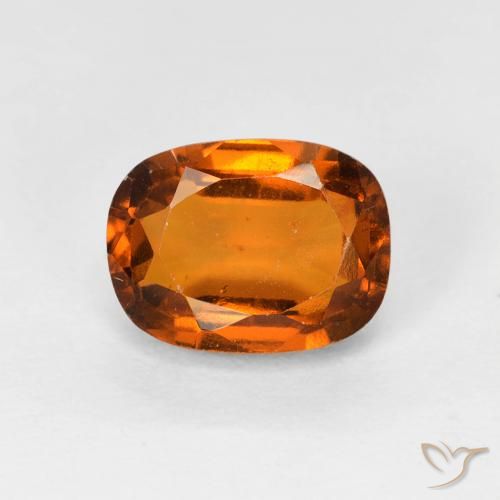 2.08ct Natural Naranja oscuro granate hessonita, Forma Cojín, VS