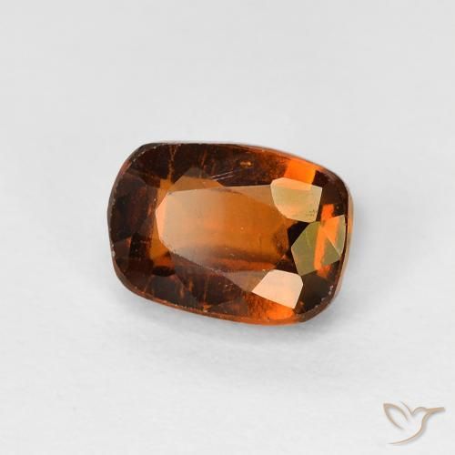 granate hessonita Deep Orange - Brown natural de 1.49 ct, Forma Cojín, VS