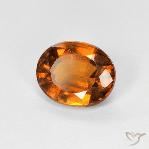 granate hessonita Naranja oscuro natural de 1.22 ct, Ovalada, VVS-VS