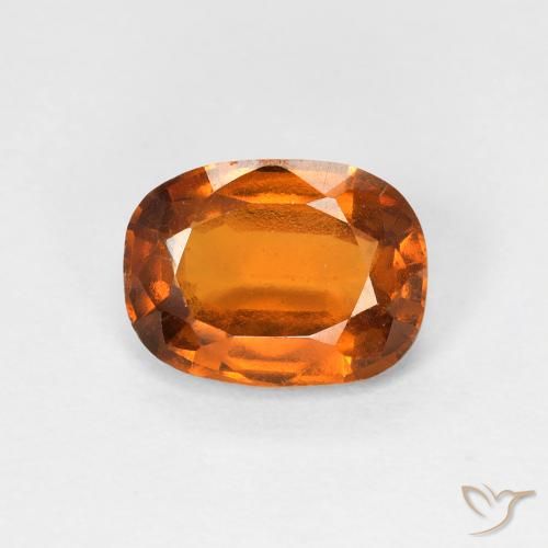 1.57ct Natural Naranja oscuro granate hessonita, Forma Cojín, VVS-VS