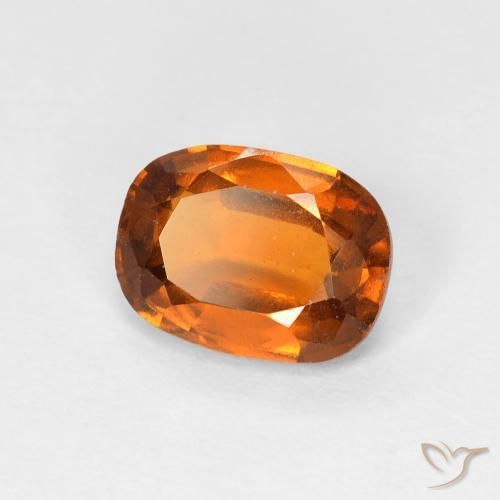 granate hessonita Naranja oscuro natural de 1.57 ct, Forma Cojín, VVS-VS