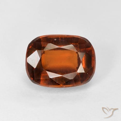 2.33ct Natural Ámbar naranja granate hessonita, Forma Cojín, VVS-VS