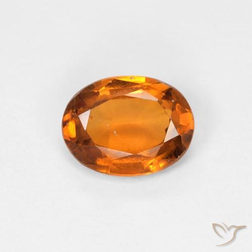 0.91ct Natural Naranja medio Granate Hessonita, Ovalada, VS-SI