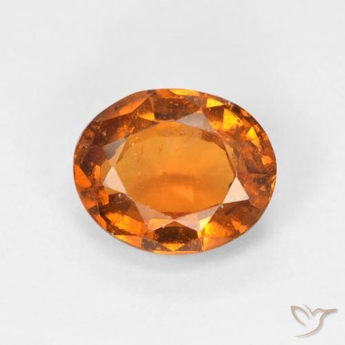 1.53ct Natural Naranja amarillento Granate Hessonita, Ovalada, VS-SI