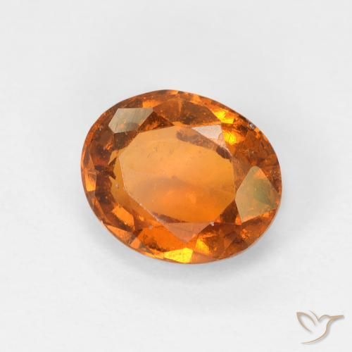 granate hessonita Naranja amarillento natural de 1.53 ct, Ovalada, VS-SI