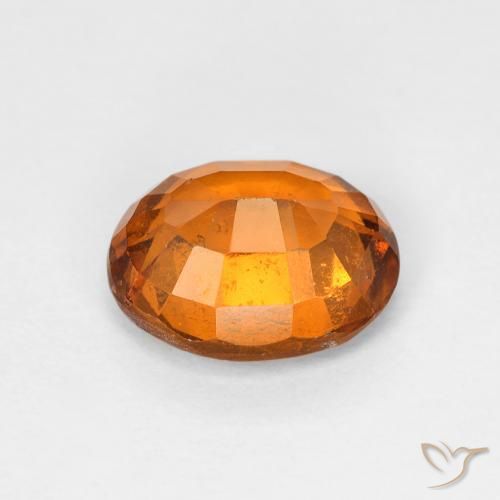 granate hessonita Naranja amarillento natural de 1.53 ct, Ovalada, VS-SI