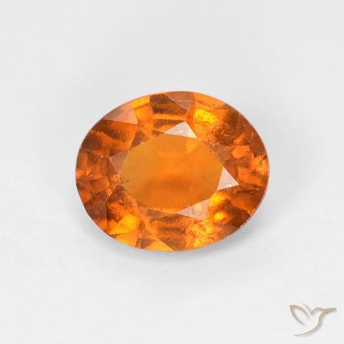 1.28ct Natural Naranja amarillento Granate Hessonita, Ovalada, VS-SI