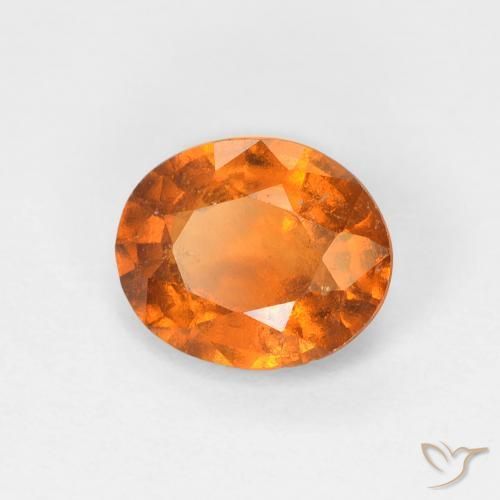 granate hessonita Naranja amarillento natural de 1.28 ct, Ovalada, VS-SI