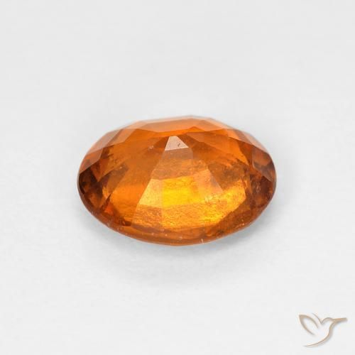 granate hessonita Naranja amarillento natural de 1.28 ct, Ovalada, VS-SI