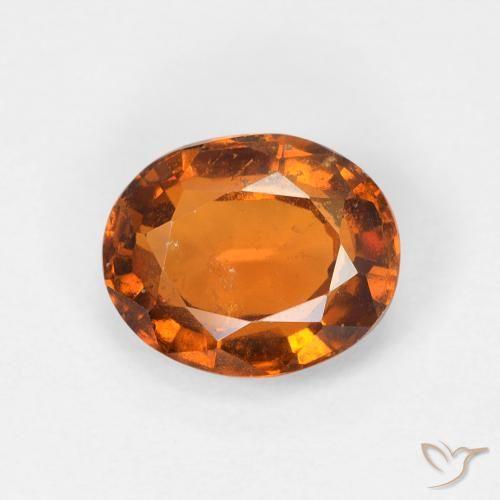 1.45ct Natural Naranja oscuro Granate Hessonita, Ovalada, VS-SI