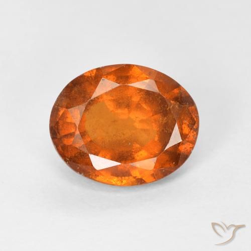 1.56ct Natural Medium Dark-Orange Granate Hessonita, Ovalada, VS-SI