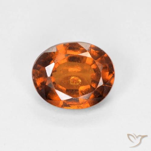 1.39ct Natural Naranja rojizo Granate Hessonita, Ovalada, VS-SI