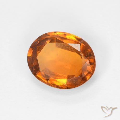granate hessonita Naranja oscuro natural de 1.41 ct, Ovalada, VVS-VS