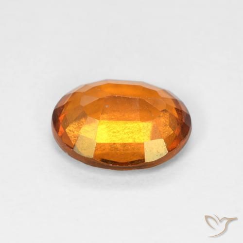 granate hessonita Naranja oscuro natural de 1.41 ct, Ovalada, VVS-VS