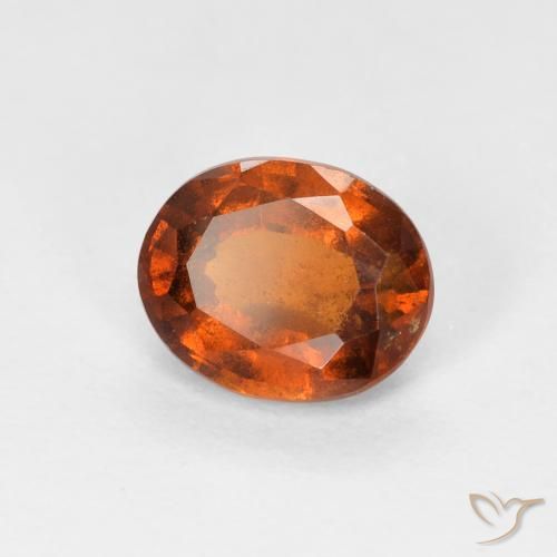 granate hessonita Naranja rojizo natural de 1.32 ct, Ovalada, VS-SI