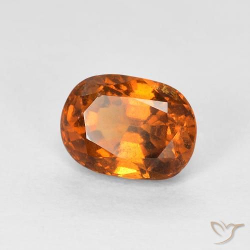 granate hessonita Naranja oscuro natural de 1.26 ct, Forma Cojín, VVS-VS