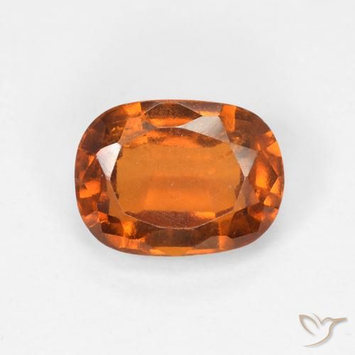 1.66ct Natural Naranja oscuro granate hessonita, Forma Cojín, VS-SI