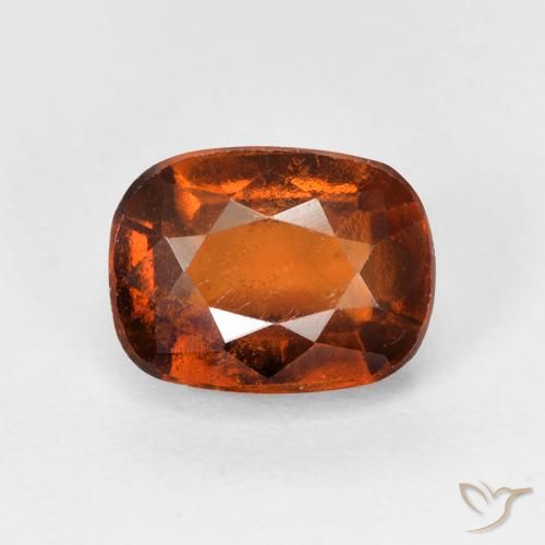 2.40ct Natural Naranja oscuro granate hessonita, Forma Cojín, VS-SI