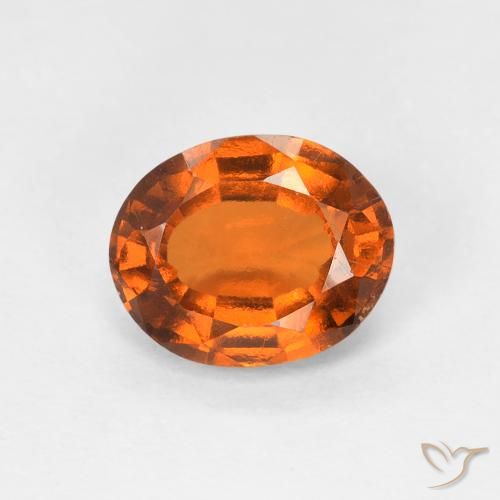 1.50ct Natural Medium Dark-Orange Granate Hessonita, Ovalada, VS