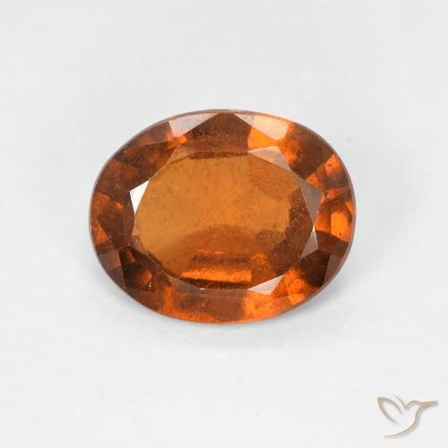 1.38ct Natural Naranja oscuro Granate Hessonita, Ovalada, VS